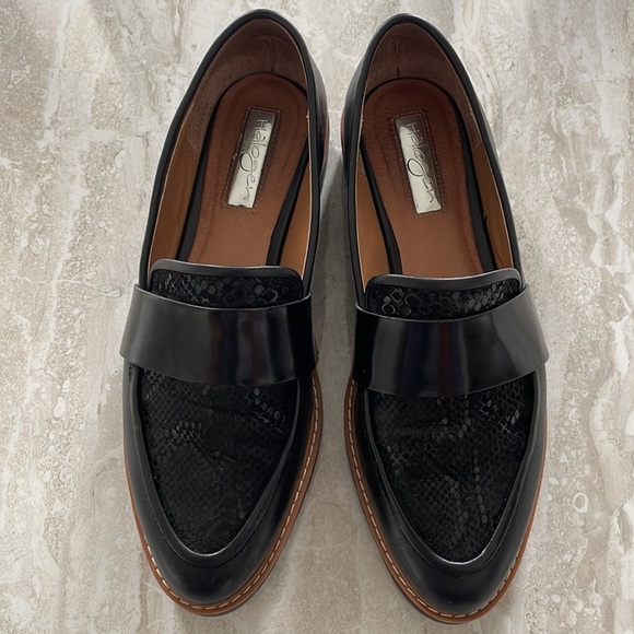 Halogen Nordstrom Black Snakeskin Leather Loafers size 6.5 - Picture 5 of 9